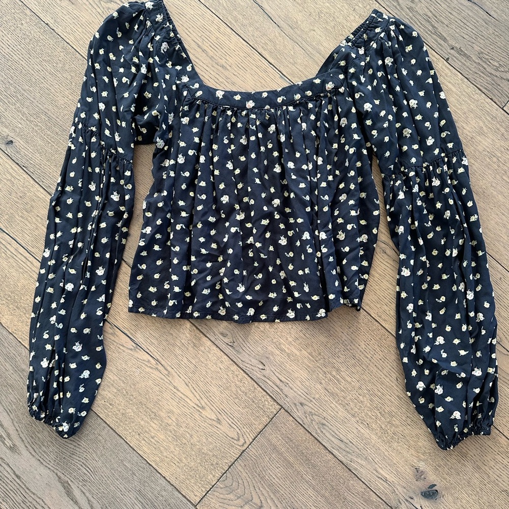 Billabong Black Floral Blouse